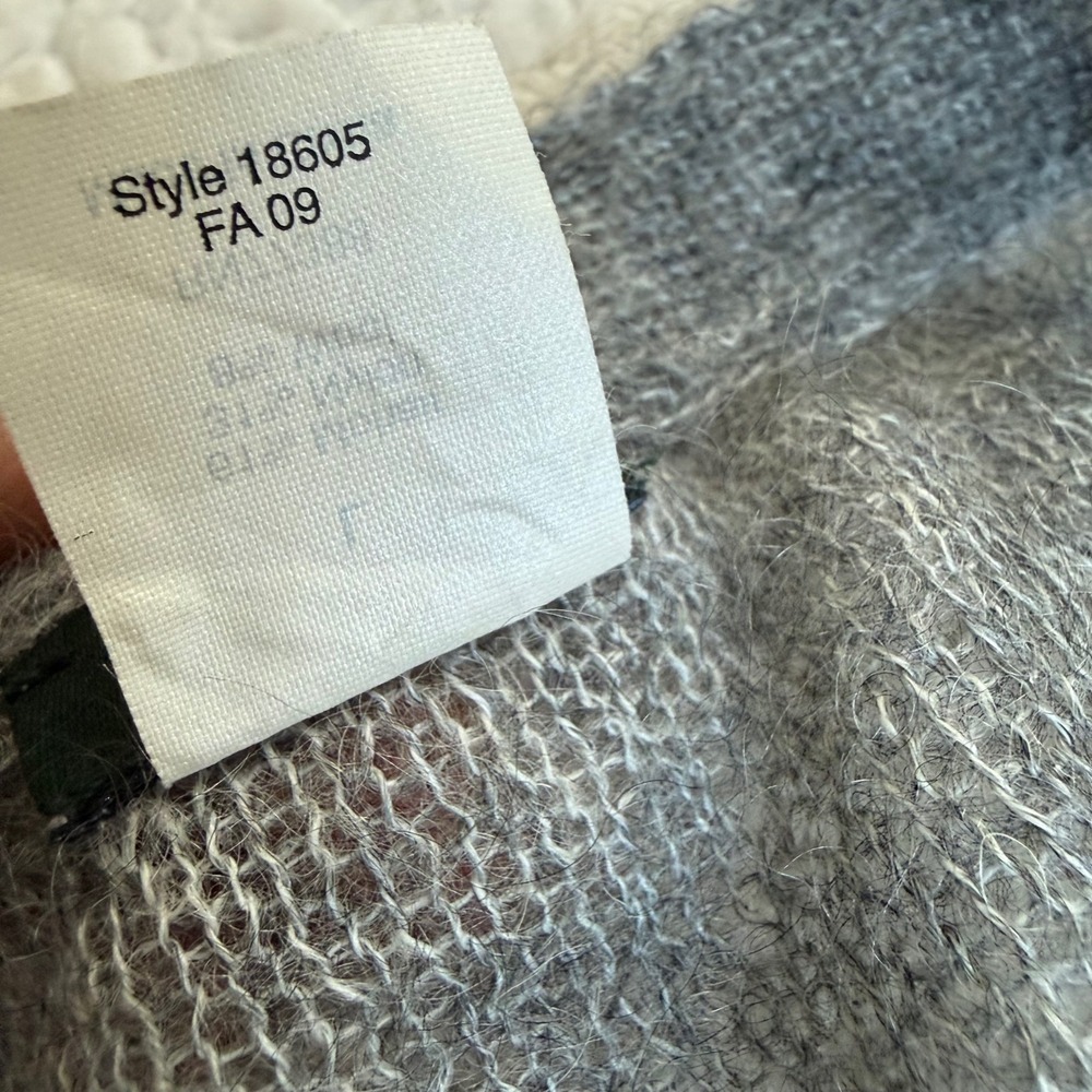 J.Crew Gray Mohair Wool Blend Cardigan Sweater – Fuzzy Knit – Size Large Y2K - Picture 3 of 6